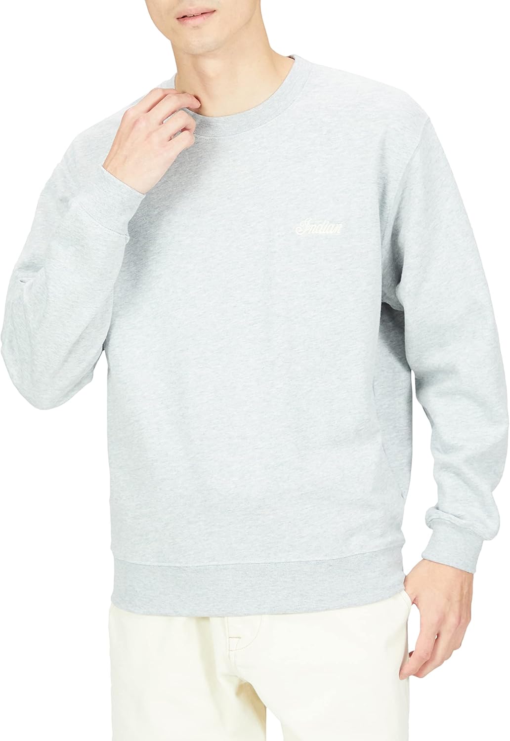 

Базовая индийская толстовка, с изображением большой головы Indian, серый