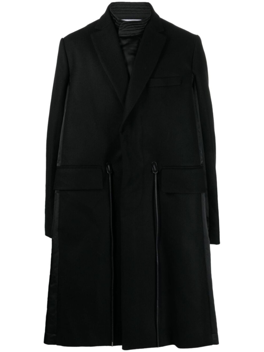 

sacai шерстяное пальто с кулиской, черный