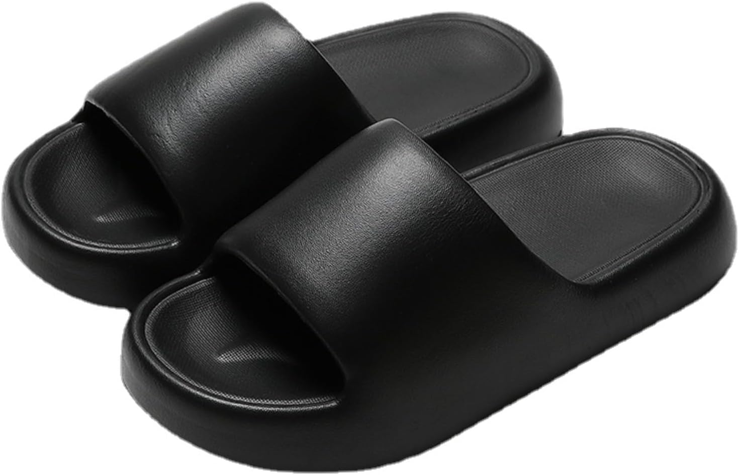 

Тапочки-подушечки для женщин и мужчин, сандалии-шлепанцы, обувь для душа, мягкие шлепанцы с толстой амортизирующей подошвой Srdmuph, черный