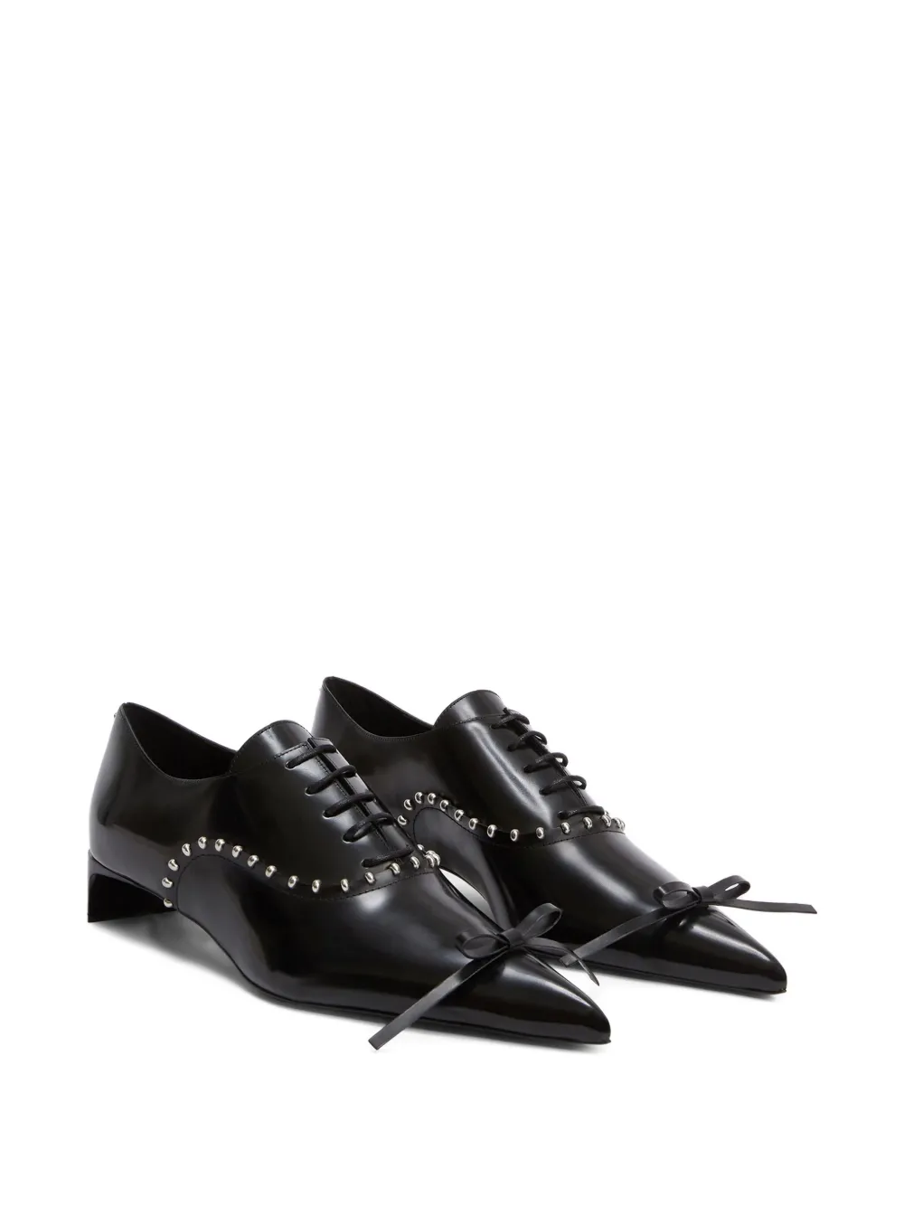 Лакированные оксфорды с заклепками JIL SANDER, черный — фото 2