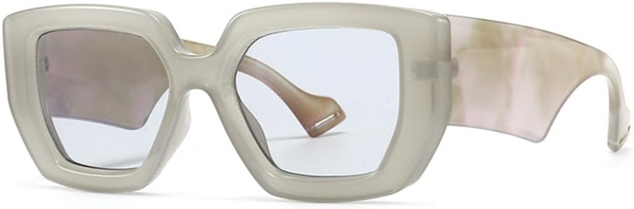 

2027 Цветные солнцезащитные очки для женщин, большие солнцезащитные очки для мужчин и женщин, многоугольные очки с широкими дужками, солнцезащитные очки UV400 MTZJH, Gray