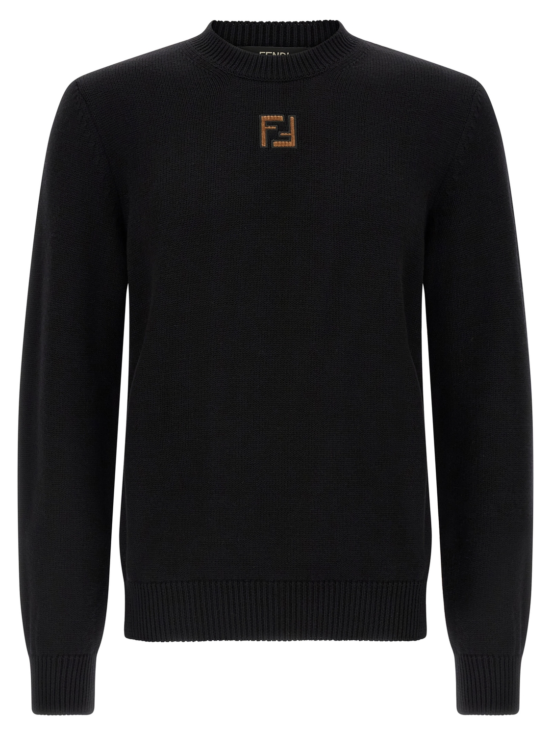 

Микро-свитер из бархата с монограммой FF FENDI, черный