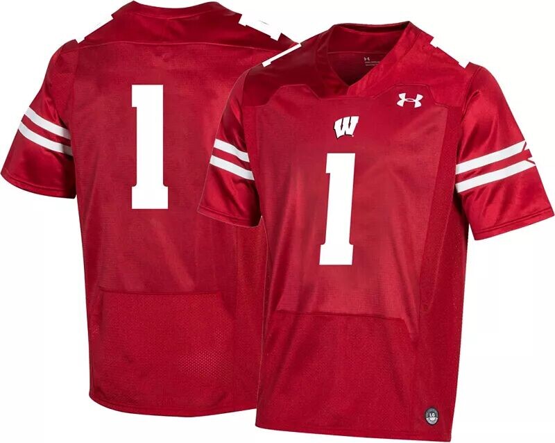 

Мужская красная футбольная майка Under Armour Wisconsin Badgers красная реплика
