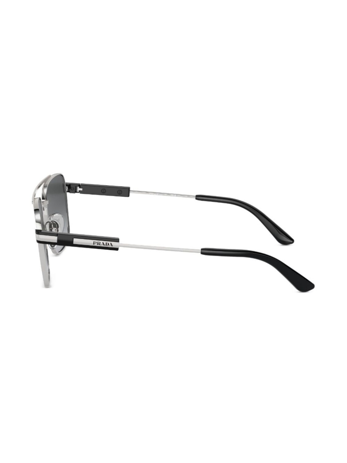 Prada Eyewear солнцезащитные очки в квадратной оправе, серебряный — фото 3