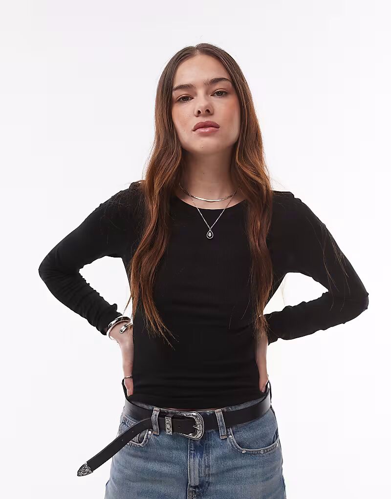 

Футболка с длинным рукавом AllSaints Bec черного цвета