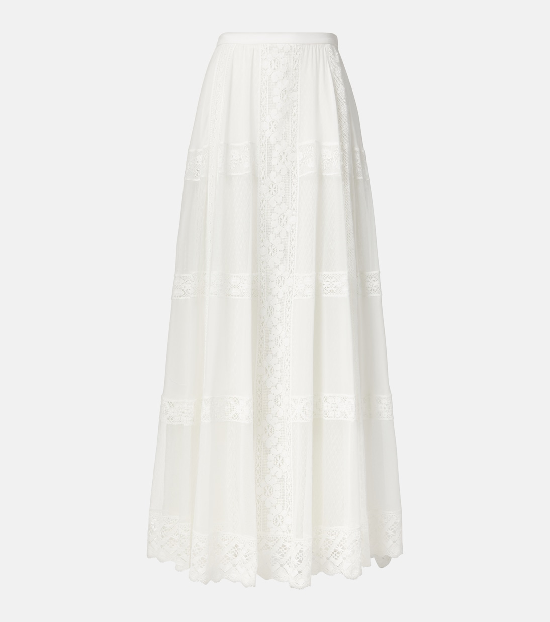 

Юбка макси из хлопка и шелка Malti Ralph Lauren Collection, белый