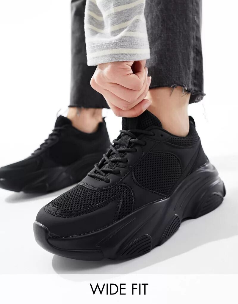 

Черные широкие кроссовки ASOS, Черный, Черные широкие кроссовки ASOS