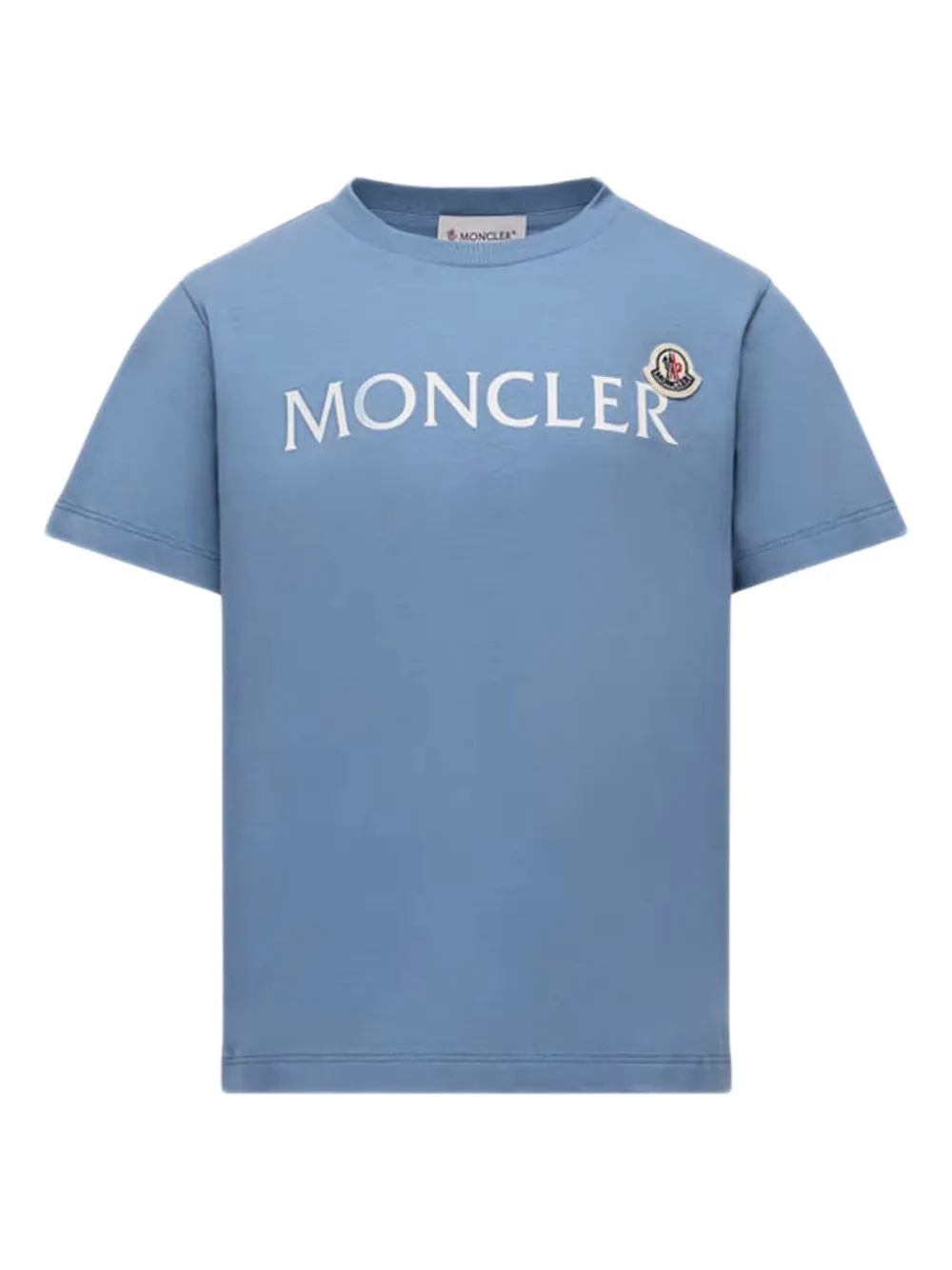 

Футболка с нашивкой-логотипом Moncler Enfant, синий