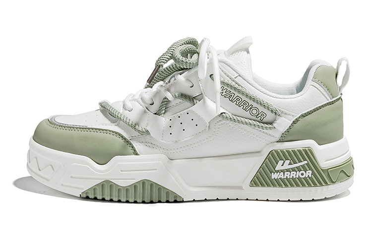 

Повседневные устойчивые к износу высокие кроссовки для скейтбординга Warrior мужские бело-зеленые