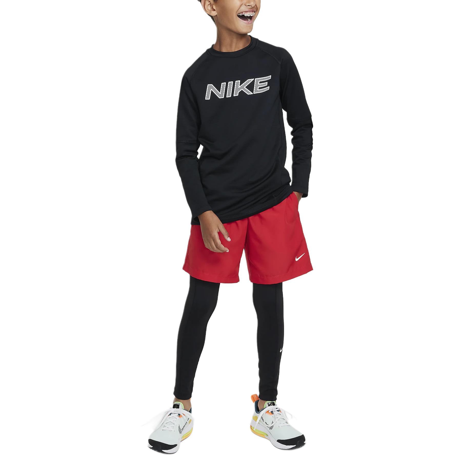 Футболка Nike Pro Dri-Fit для подростков черно-белая — фото 3