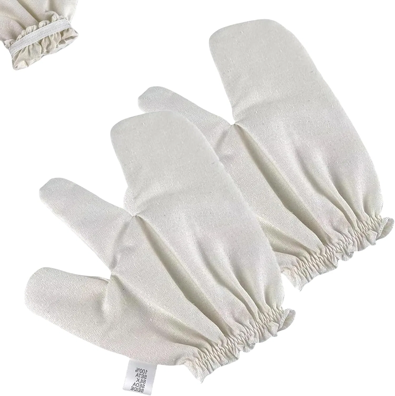Массажные перчатки Garshana из необработанного шелка (2 шт.) Generisch, 2 Pieces.