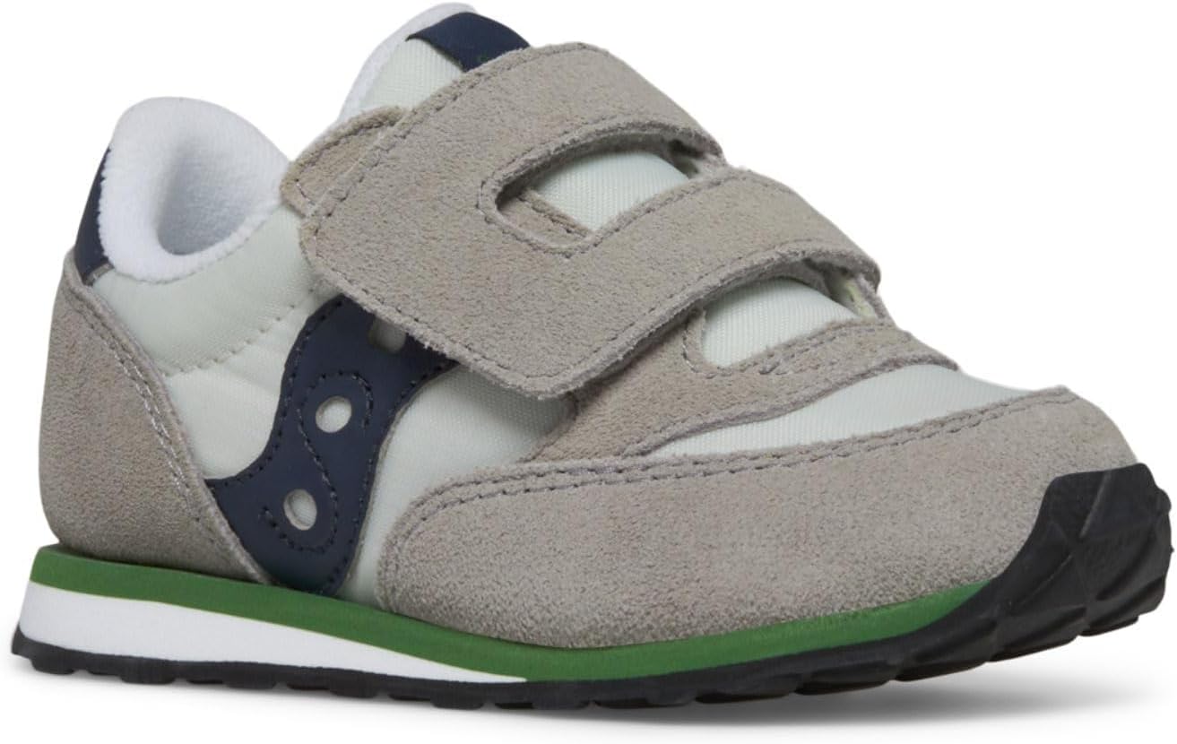 

Кроссовки Saucony Unisex-Child Originals Jazz на липучке (для малышей/детей младшего возраста), синий/зеленый/серый