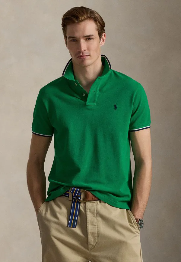 Поло-Рубашка приталенного кроя из сетчатой ткани Polo Ralph Lauren, Billiard