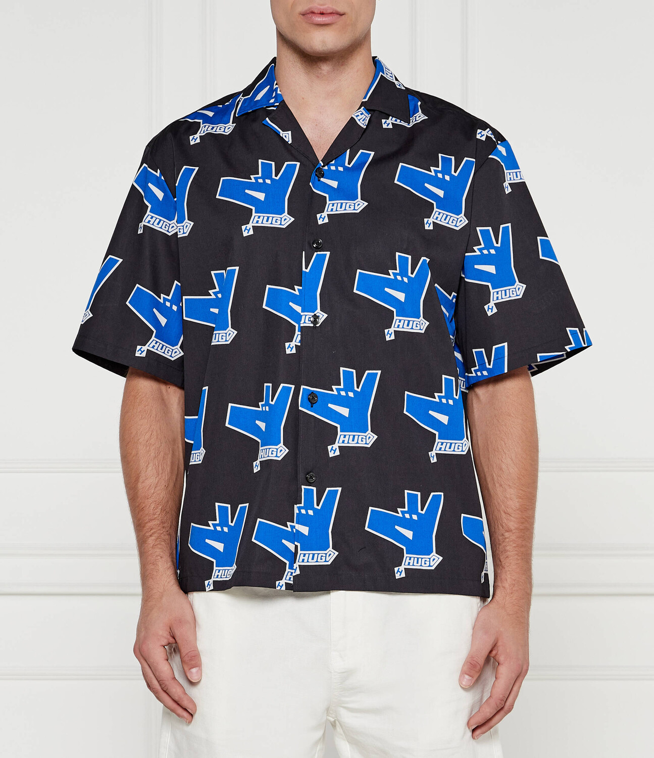 

Рубашка Hugo Blue Eligino Oversize fit, черный