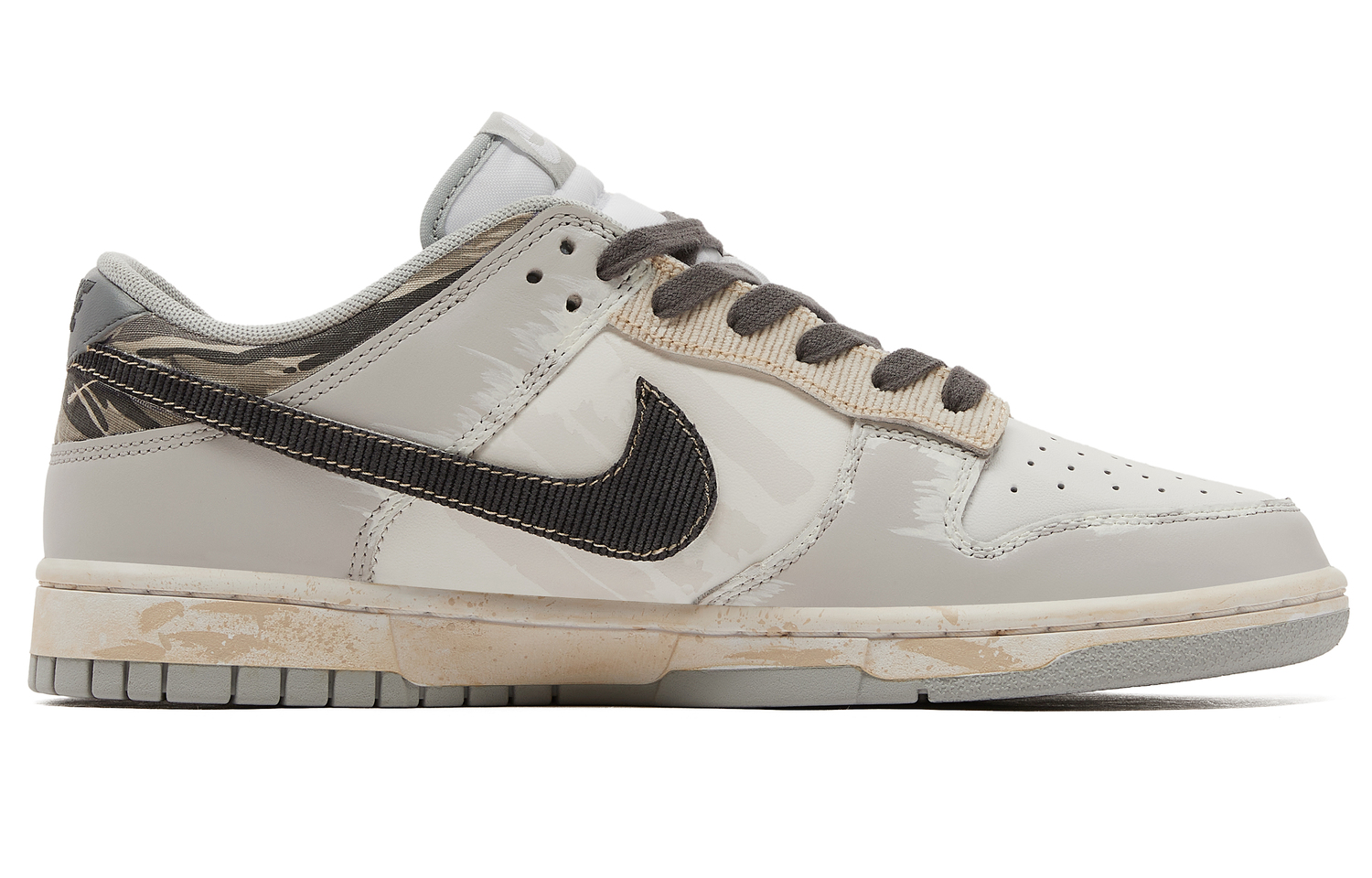 Nike Кроссовки для скейтбординга Dunk Abrasion Resistant Low top мужские черно-бело-серые — фото 3