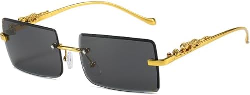 

Солнцезащитные очки без оправы прямоугольной формы для женщин и мужчин. Модные новые солнцезащитные очки для женщин. Очки-маски с защитой от УФ-излучения UV400 MTZJH, Black Gray