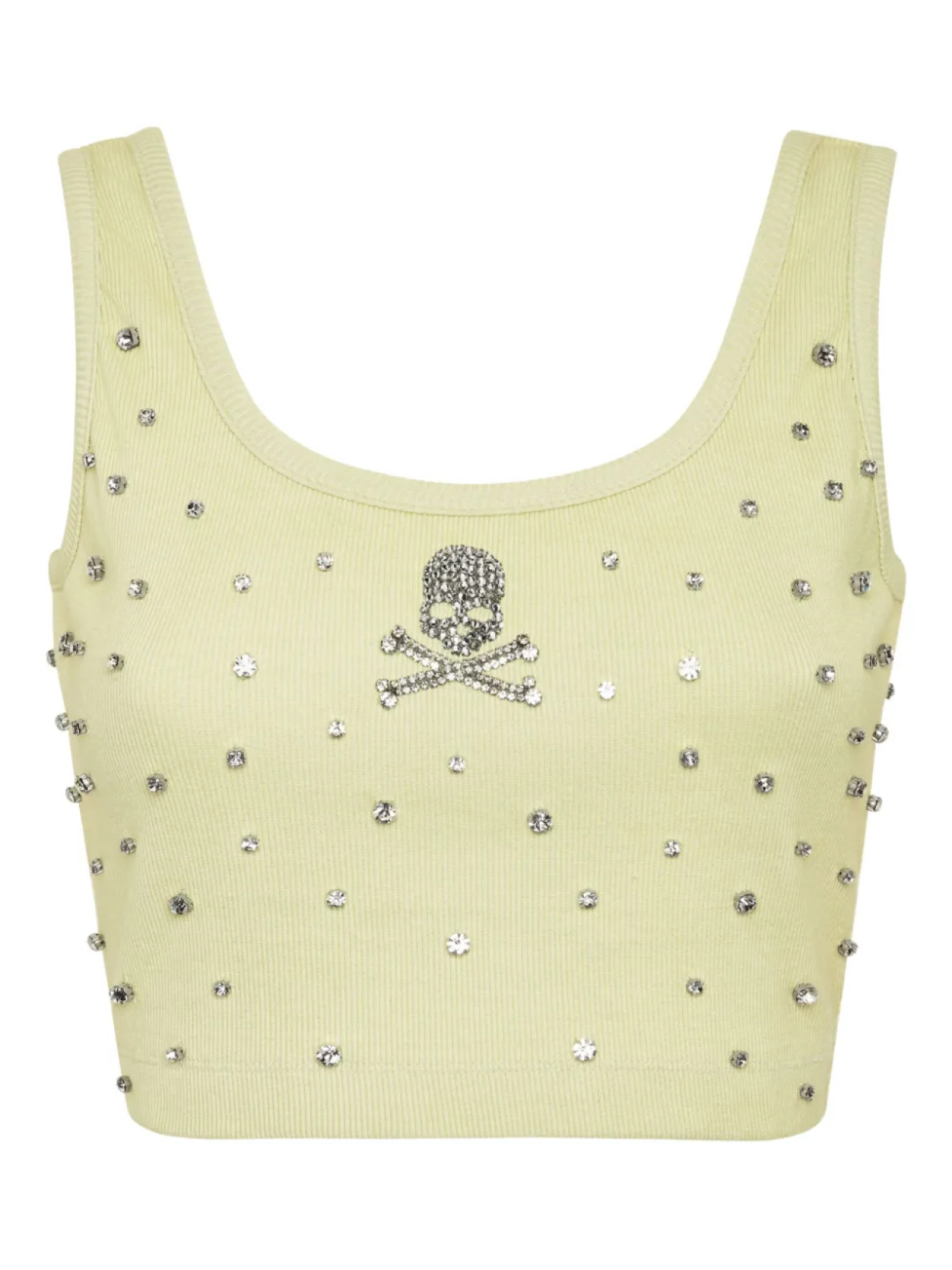 

Укороченный топ, украшенный стразами Philipp Plein, зеленый