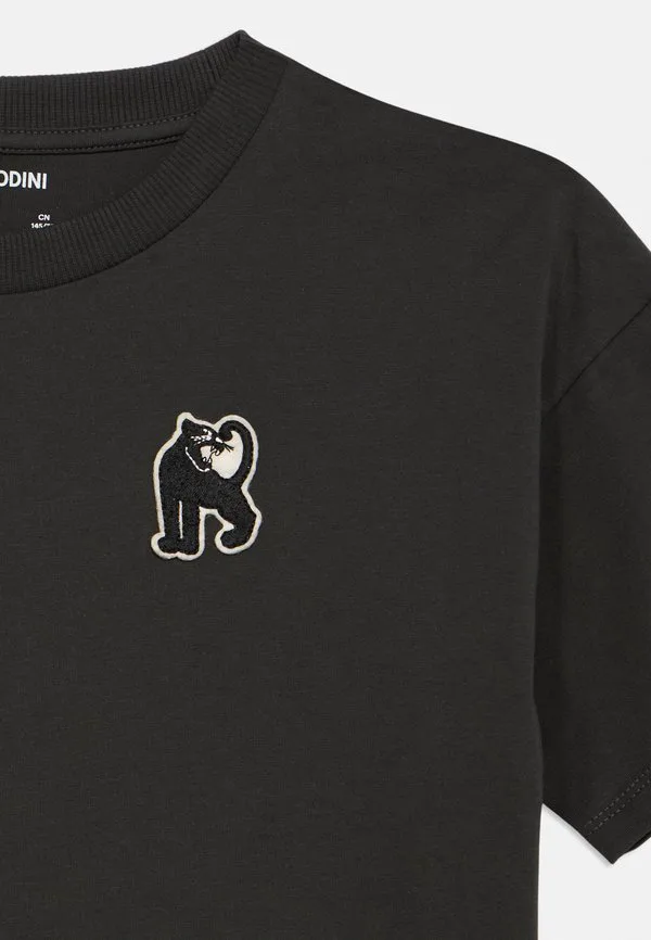 Футболка унисекс с нашивкой в виде пантеры Mini Rodini, Black — фото 3