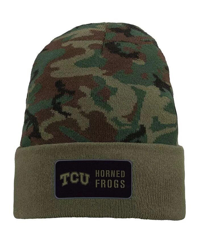 

Мужская вязаная шапка Camo TCU Horned Frogs в стиле милитари с манжетами Nike
