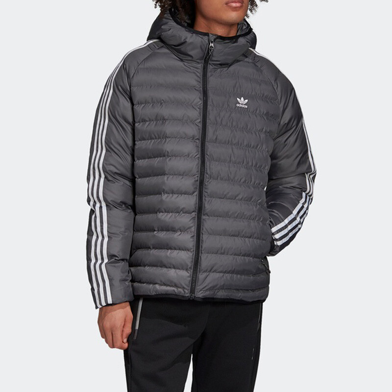 Стеганая куртка мужская серая Adidas Originals, серый — фото 3