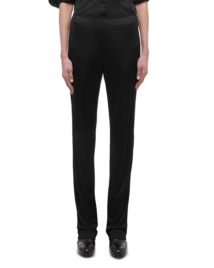 

Прямые брюки с высокой посадкой Helmut Lang, черный