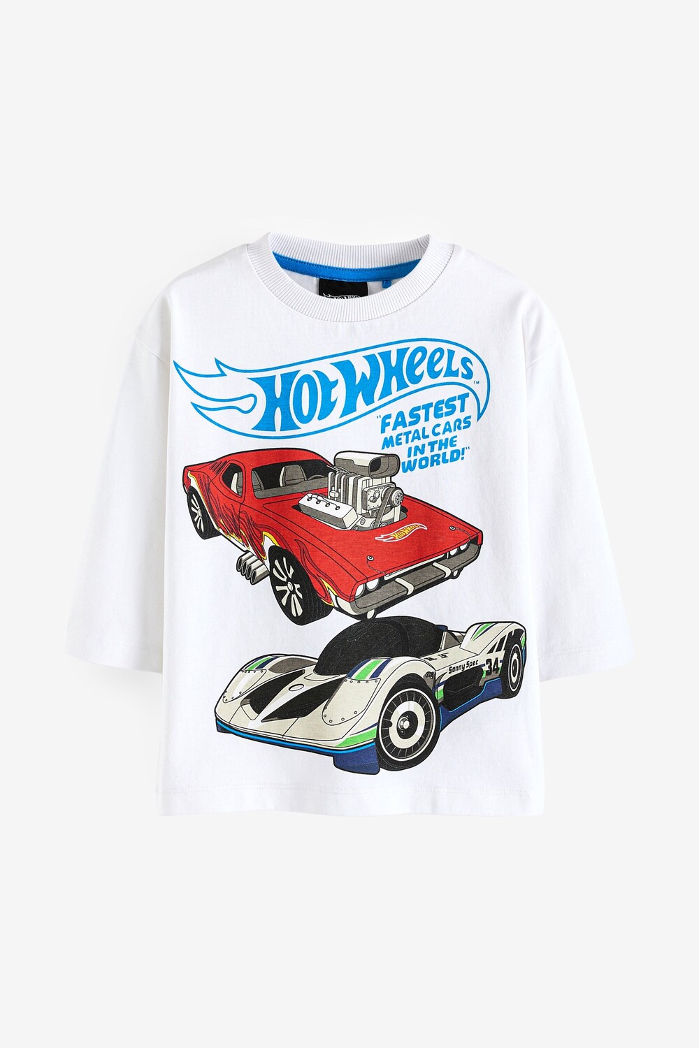 

Футболка с длинным рукавом Hot Wheels (9 мес 8 лет) Next, белый