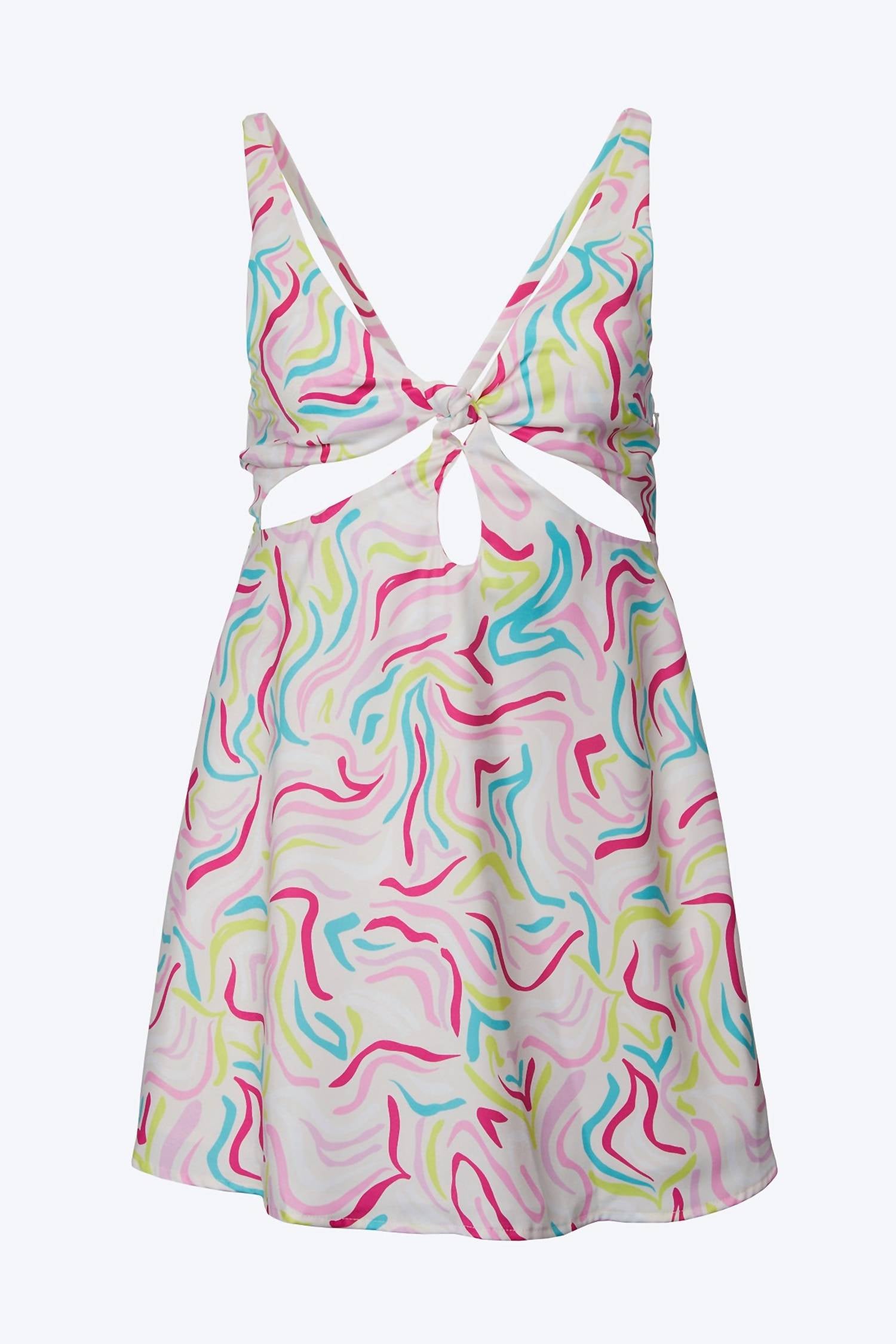 

Атласное мини-платье Palmer Retro-Print с вырезом белого цвета for Love & Lemons