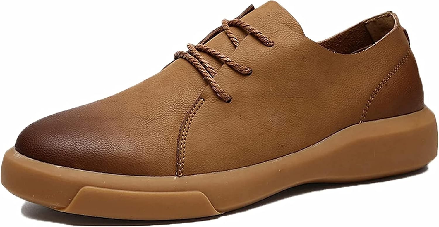 

Мужские деловые кожаные туфли Yiozoi, платформа, износостойкие, на шнуровке, плоские, свадебные, офисные, дерби, коричневый