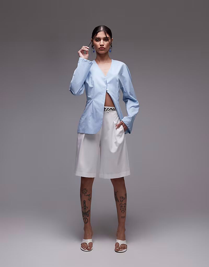 

Широкие шорты-бермуды ASOS DESIGN белого цвета