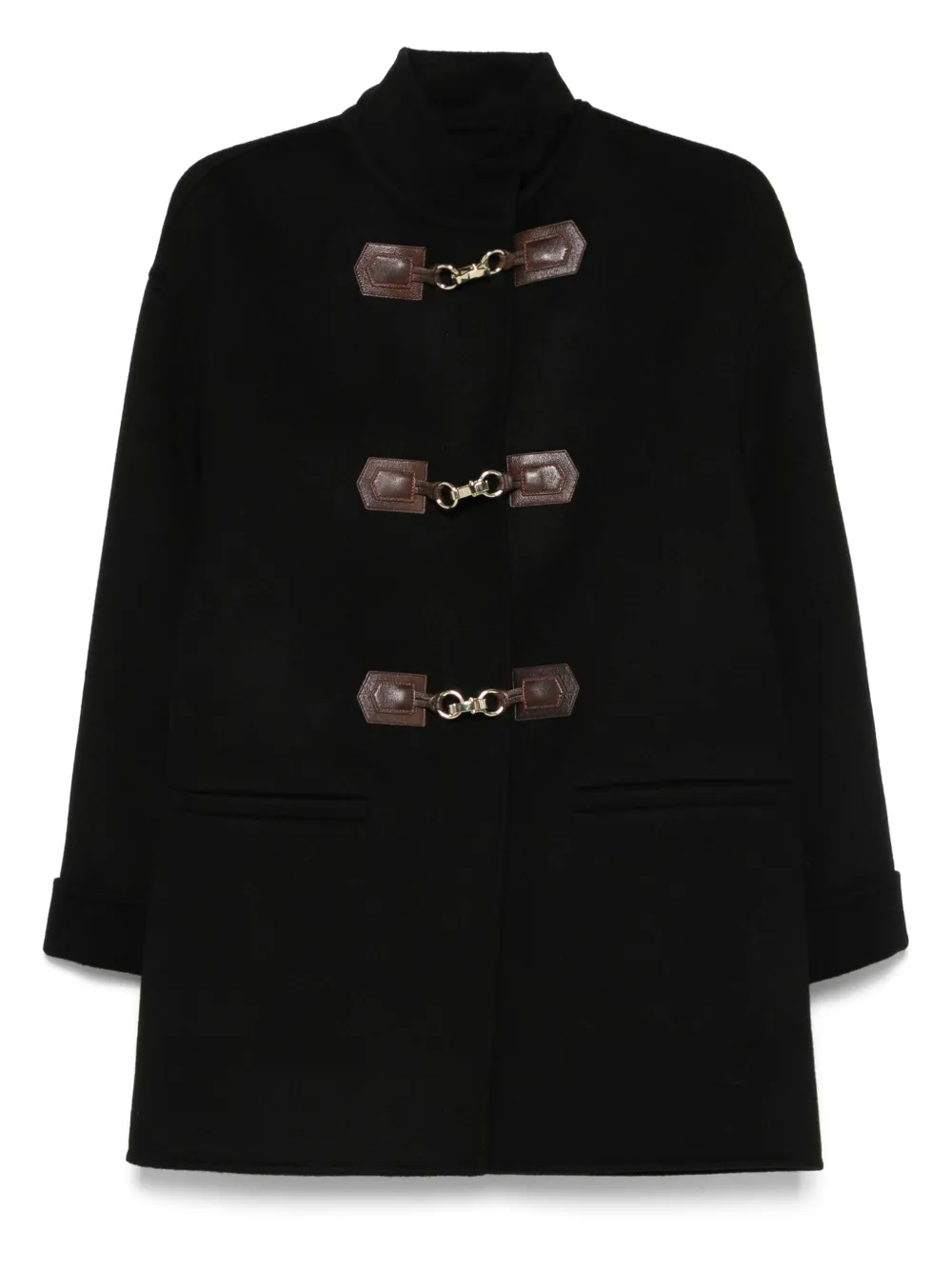 

Пальто с потайной застежкой Sandro, черный