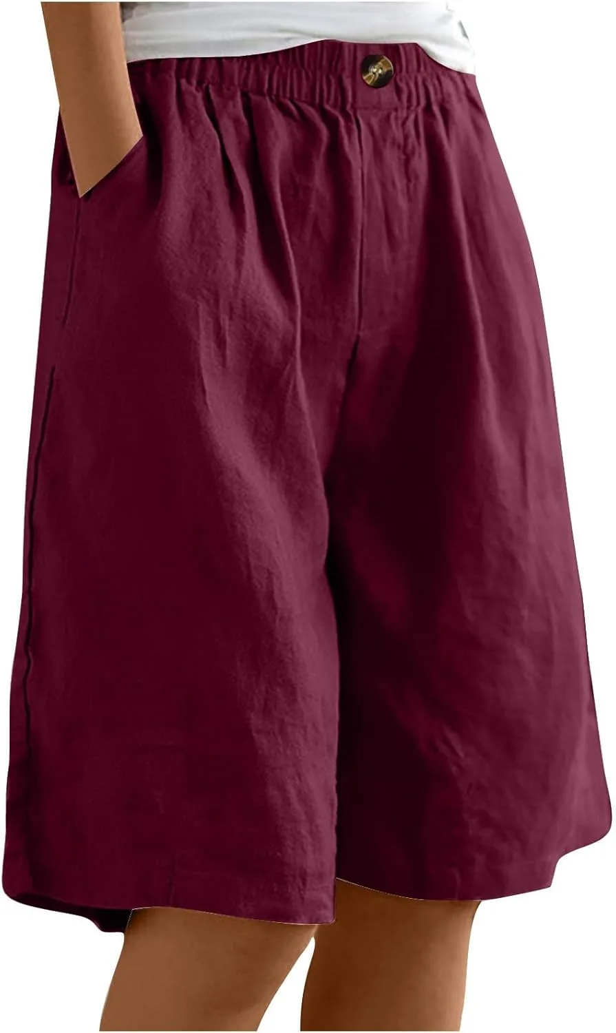 

Женские шорты бермуды из хлопка и льна