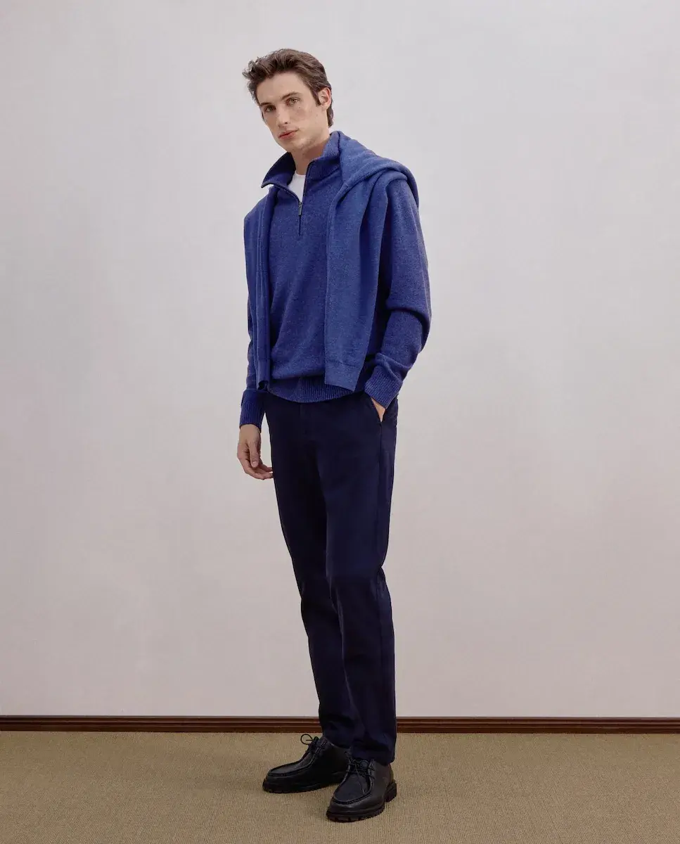 

Мужской свитер на молнии Dustin, темно-синий