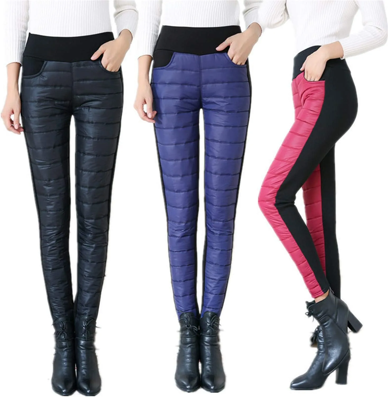 Женские утепленные брюки Andongnywell High Waist Thicken Down Pants — фото 3