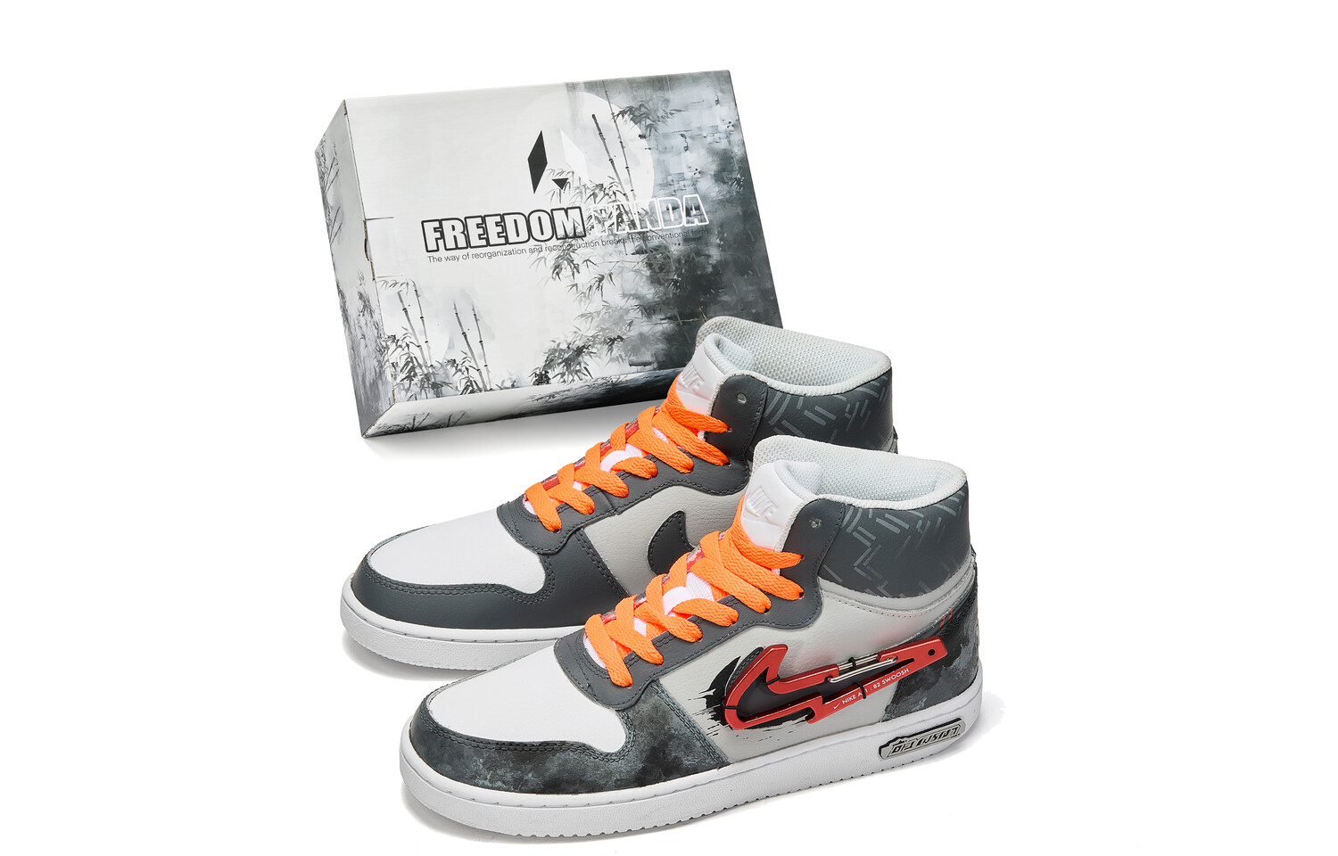 

Кроссовки Nike EBERNON Skateboarding Shoes Unisex Mid-top Black/grey/red, белый