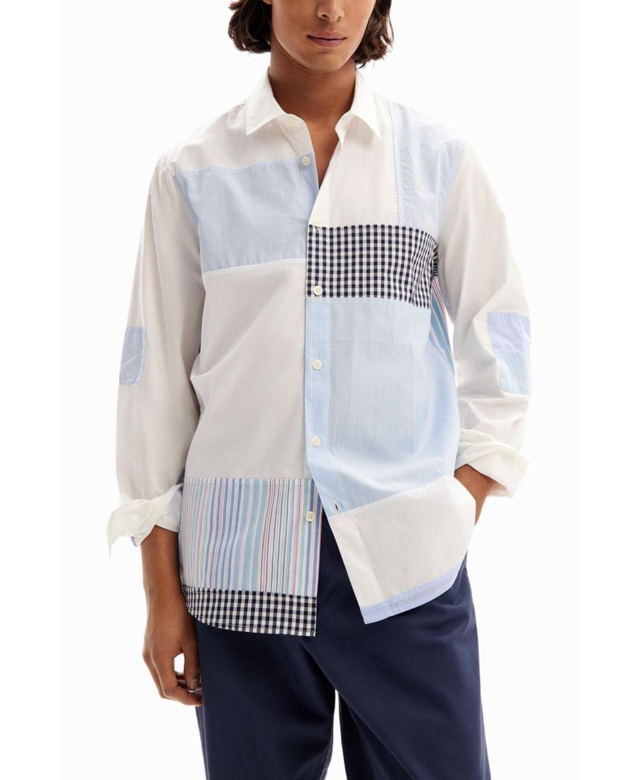 

Мужская рубашка в полоску с нашивкой Desigual, Blue