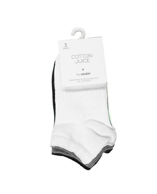 Комплект из трёх пар спортивных носков Cotton Juice, мультиколор — фото 2