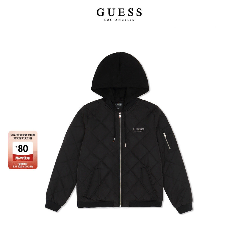

Рубашка бейсбольная женская Guess с капюшоном, черный