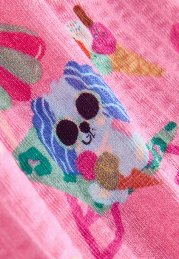 Комбинезон прямого кроя с завязками на плечах Next, Pink Pet Print — фото 3