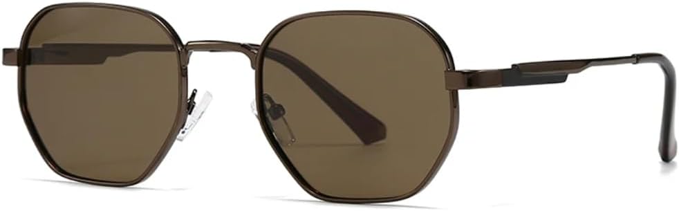 

Солнцезащитные очки с защитой UV400 | Круглая оправа, металлические петли, цветные линзы | Для женщин и мужчин, для занятий спортом на открытом воздухе и вождения DSVIGF, Coffee