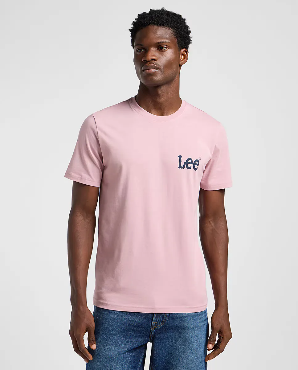 

Мужская футболка с коротким рукавом и логотипом на груди Lee, цвет Rosa