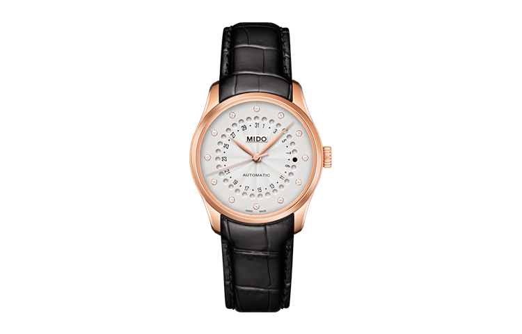 

MIDO Часы Brunner Series Automatic Mechanical Movement Women's Watch 33mm Silver Dial Stainless Steel Case Leather Strap