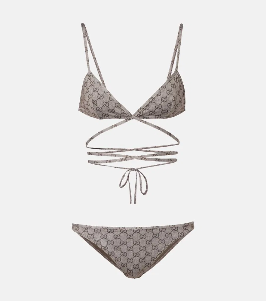 Бикини Gucci, комплект из двух предметов, бежевый