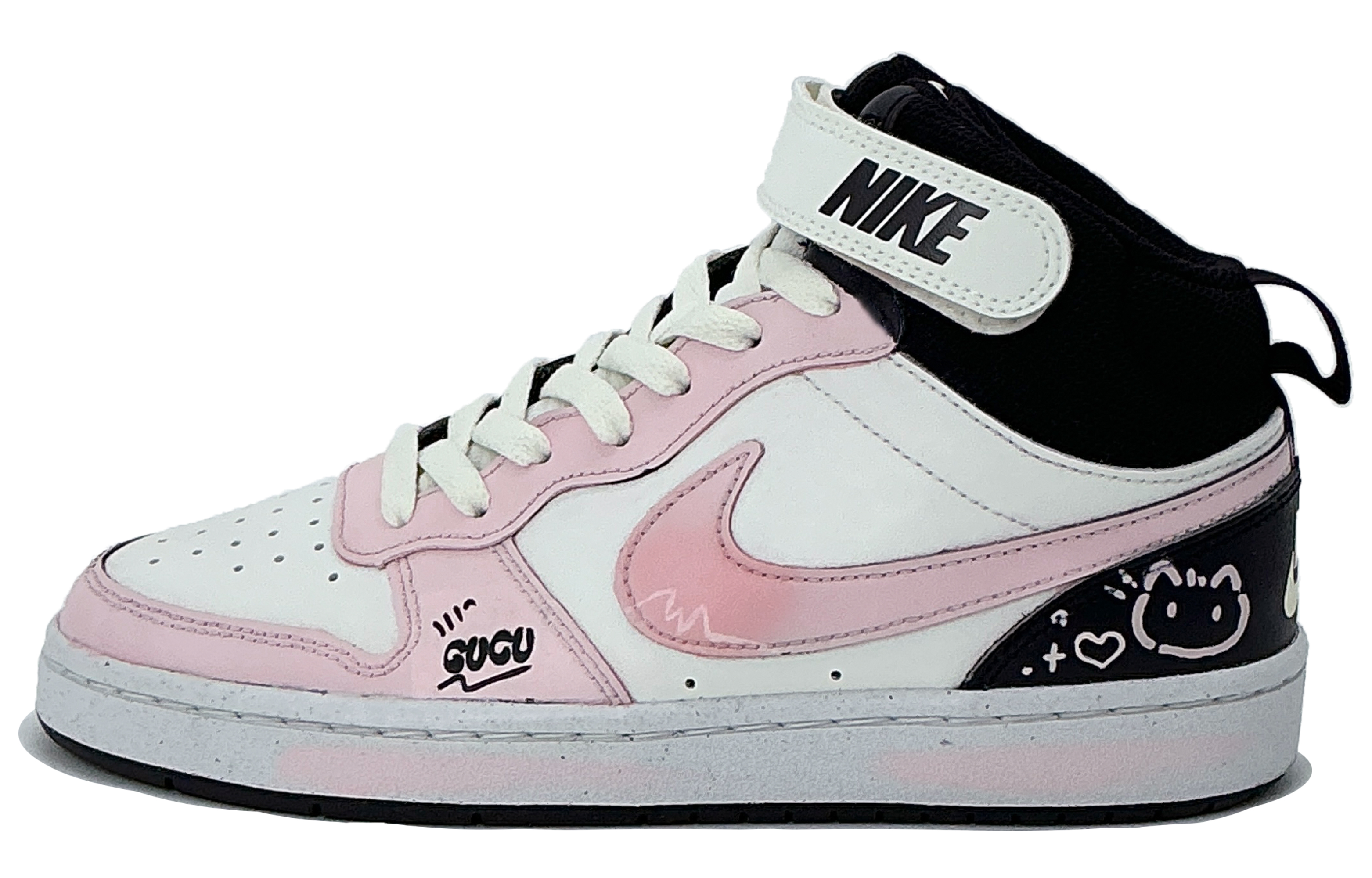 Court Borough 2 Sweet Lucky Cat Mid top Kids' Skateboarding Shoes Unisex Nike, розовый — фото 4