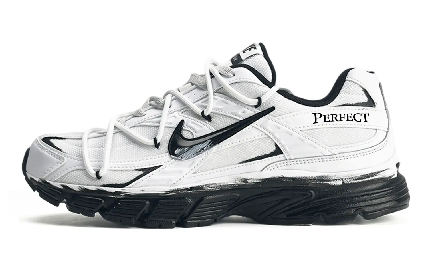 Nike Инициатор устойчивые к истиранию дышащие низкие кроссовки для бега унисекс черно-белые, цвет Black White — фото 2
