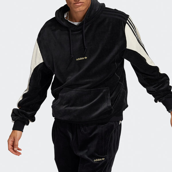 Толстовка adidas originals Velour Hoody Velvet Contrasting Colors Black, мультиколор — фото 2