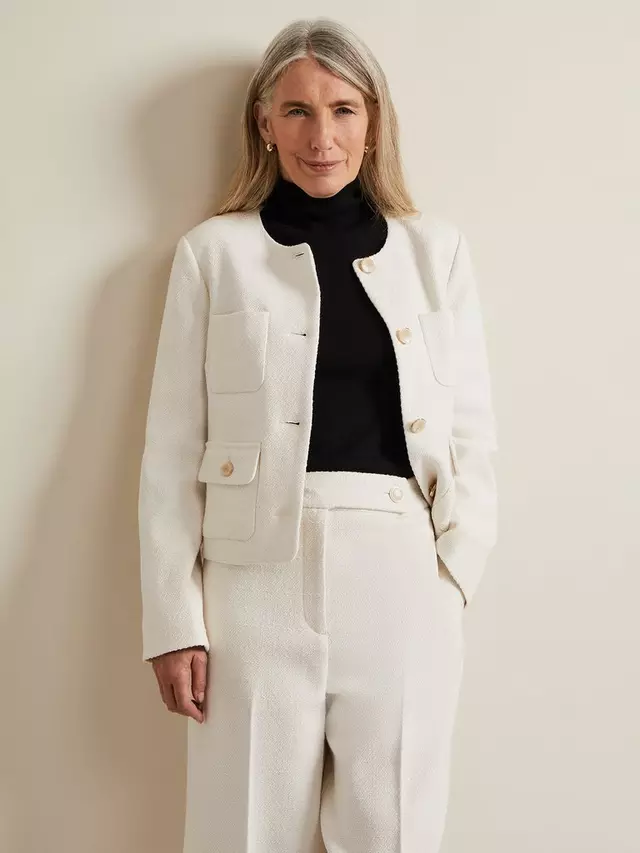 

Куртка Phase Eight Ripley Boucle, слоновая кость