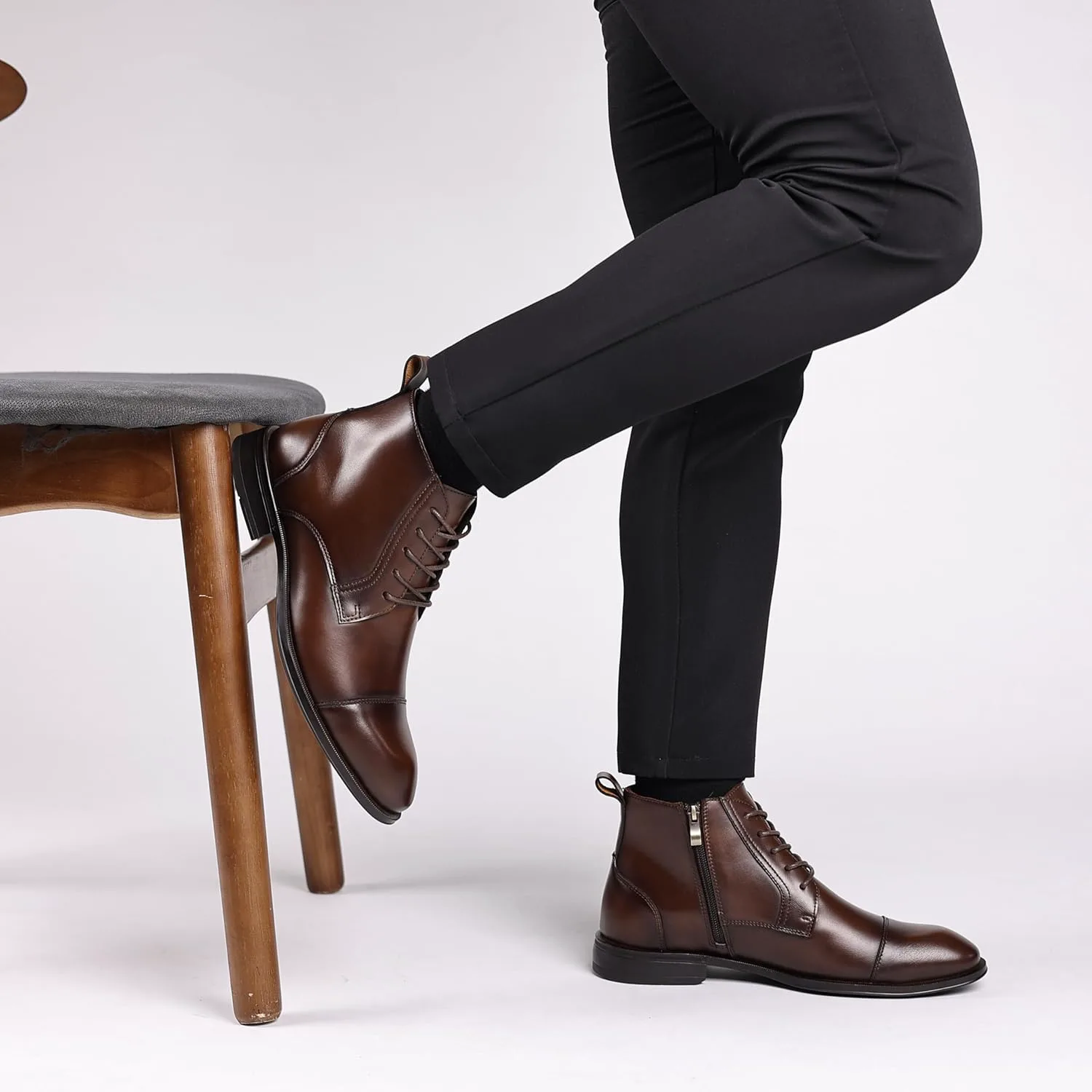 

Мужские ботинки Chelsea Holy Dove - натуральная кожа, ботинки Chelsea для мужчин с боковой молнией, повседневные ботинки на липучке, ботинки-чукка и оксфорды, коричневый