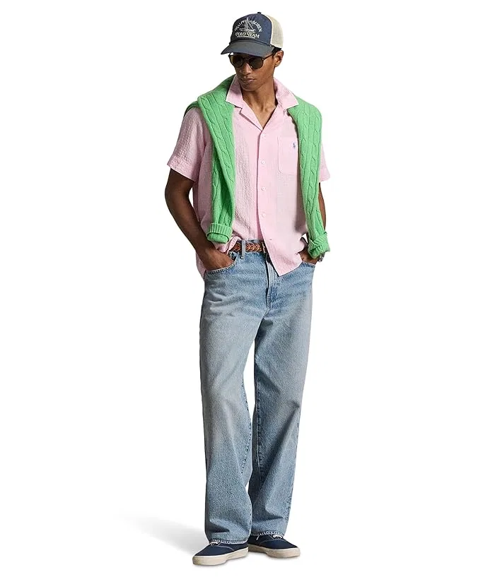 Рубашка из льняной смеси с сирсакером Classic Fit Polo Ralph Lauren, White — фото 2