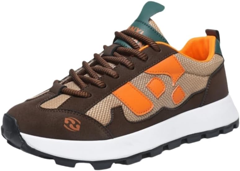 

Модные мужские кроссовки из дышащей сетки для повседневного и спортивного стиля. Мягкие и приятные на ощупь. Противоскользящая подошва Clolinde, оранжевый/коричневый