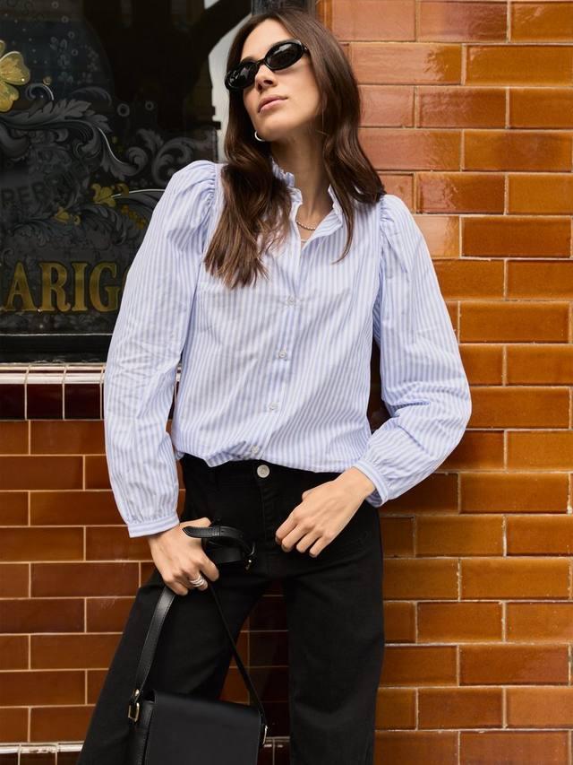 

Длинная блузка с длинными рукавами Debbie Stripe Baukjen, Blue/White